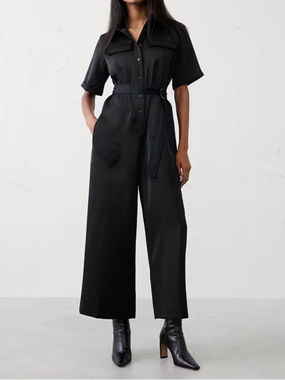 New Banana Republic Satin Utility Jumpsuit